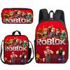Zaino Anime 3D Tre Pezzi Roblox Zaino Studente Borsa Pranzo Astuccio Zaino Scolastico Stampato
