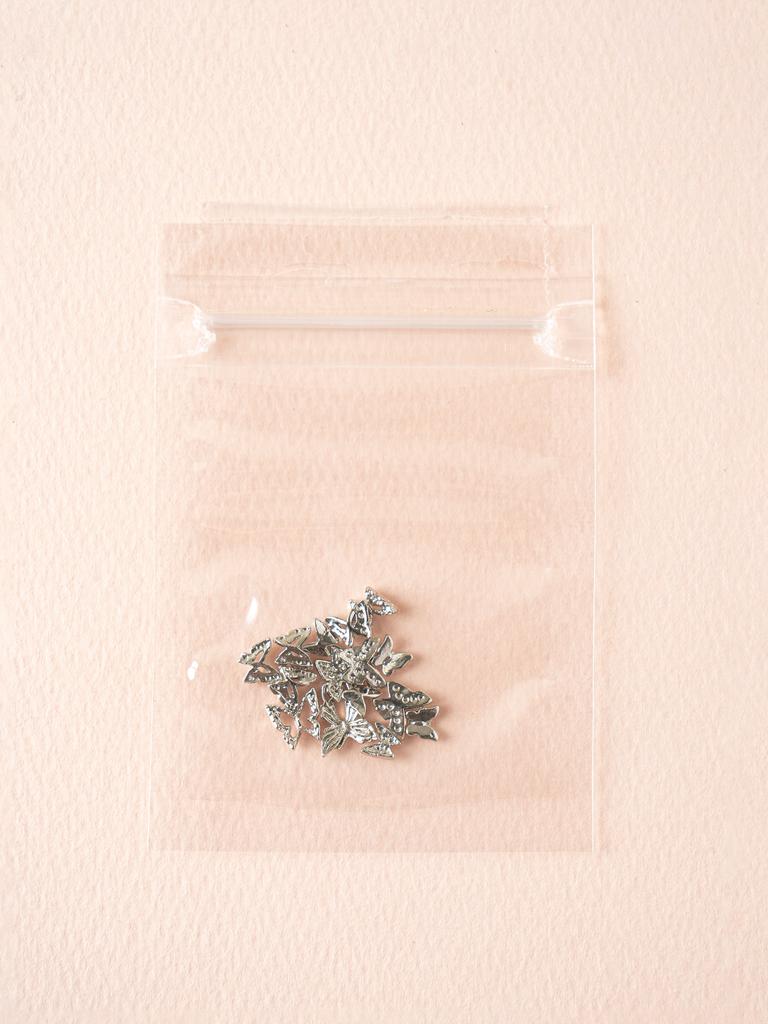 Silver Butterfly Nail Art Charms (15 Pcs Set)