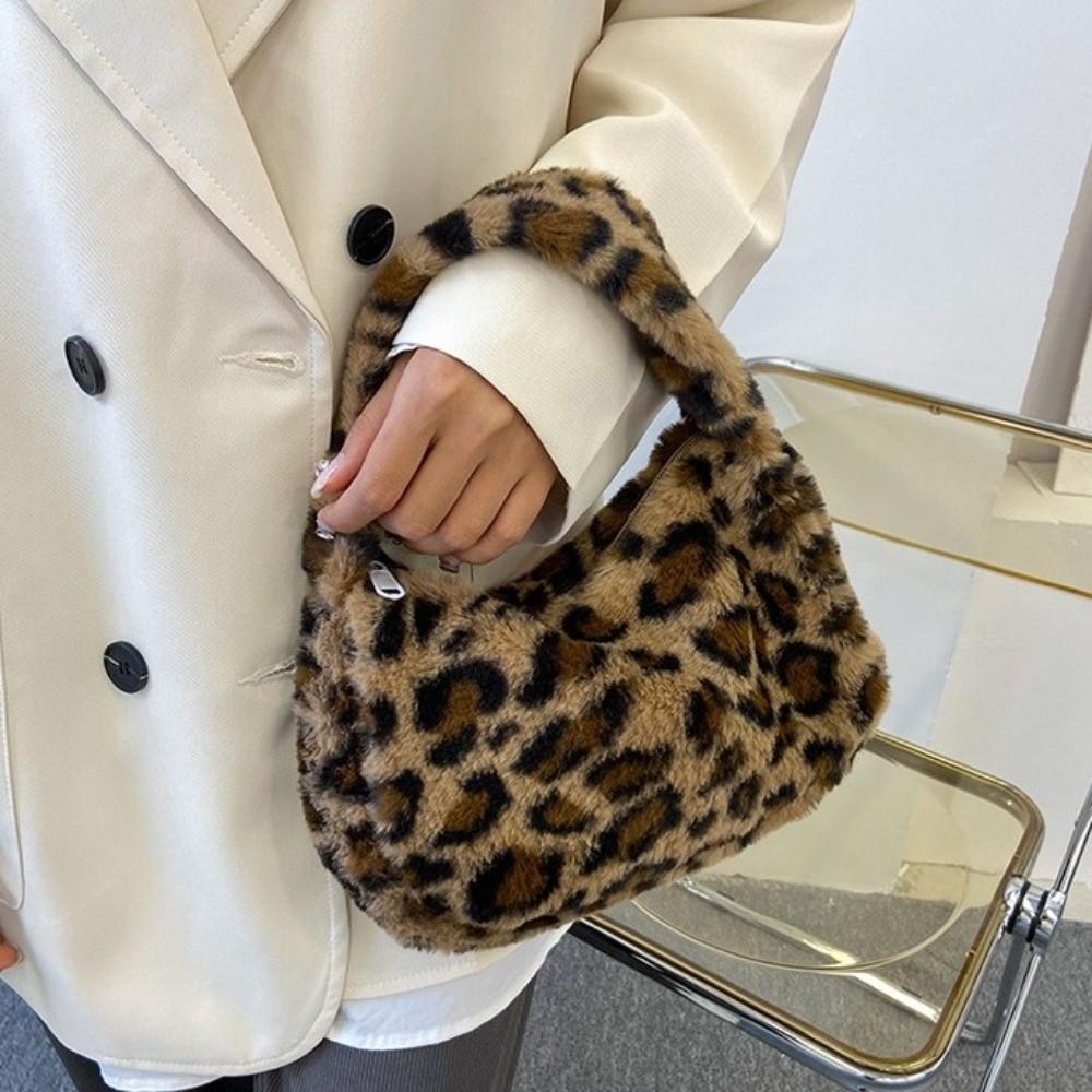 Mini Plush Underarm Bag Fluffy Tote Bag Casual Shoulder Bag Girl