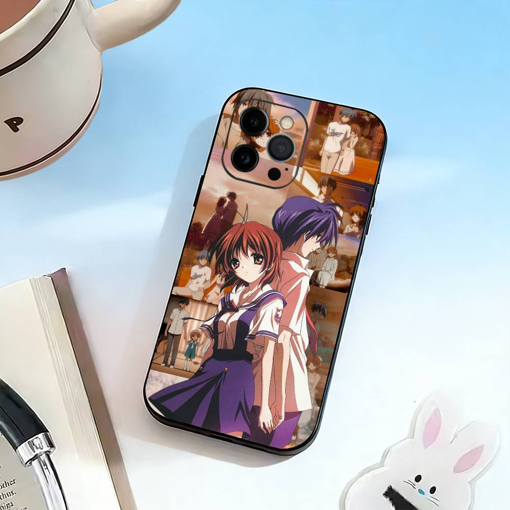 C-Clannad Anime Healing  Phone Case For iPhone 17, 16,15,14,13,12,11 Plus,Pro Max, Others Soft Black Cover