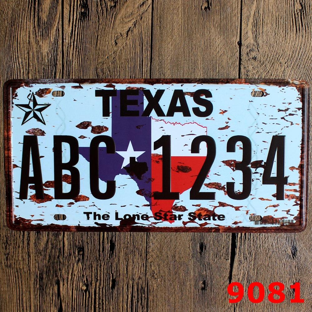 Retro License Plate Frameless Iron Restaurant Bedroom Hotel Decoration