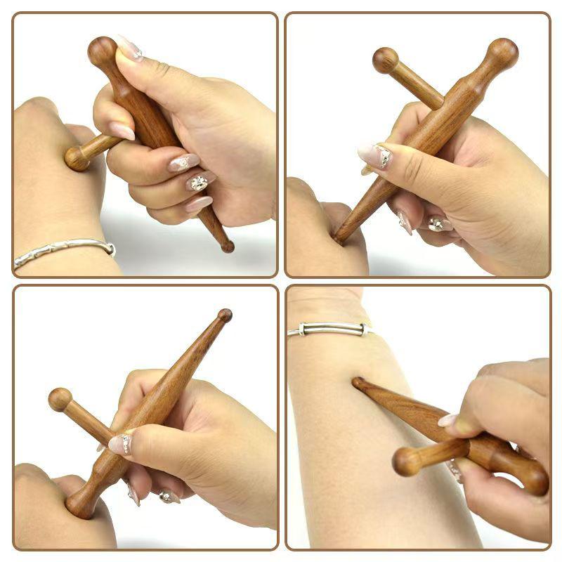 Wood Massage Stick Tool Natural Sandalwood Massager Acupoint Reflexology Tools For Full Body Relaxing Deep Tissue Foot Massage