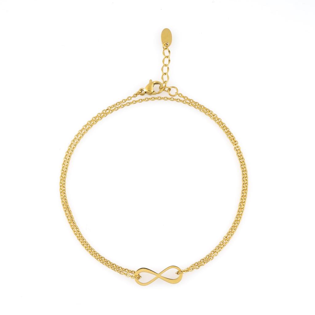 Alavel Ankelsmycken för Män och Kvinnor, Hypoallergena, Alltid-På Kedja, Oändlighet, Hawaiianskt Guld, Par, med Förlängningskedja