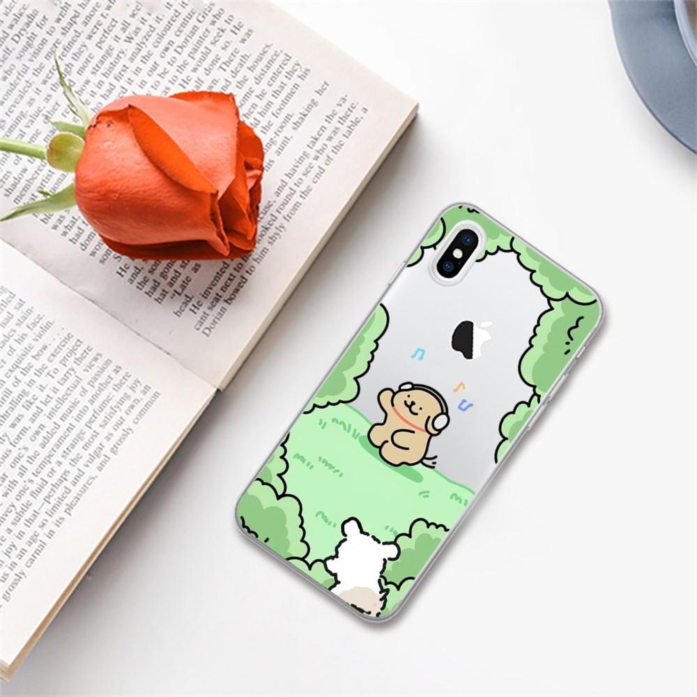 Cartoon Line Dog Phone Case For iPhone 14 13 12 11 Pro Max XS X XR SE 2020 6 7 8 Plus Mini Protective Cover