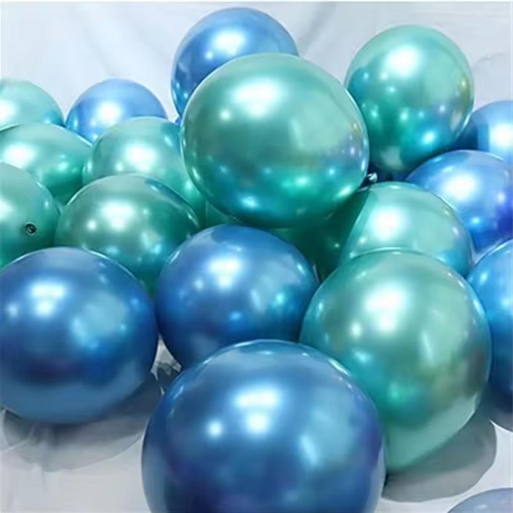 15pcs Chrome Metallic Mermaid Latex Balloons Set Happy Birthday Party Decorations Adult Kids Wedding Globos Supplies