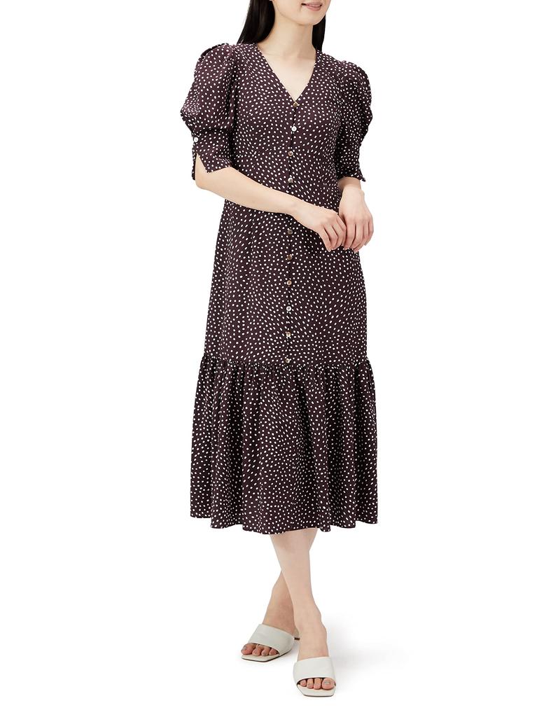 Sustaina Puff Slim Print Dress SWFO224092 DPPL 00 [Sneider] Women's