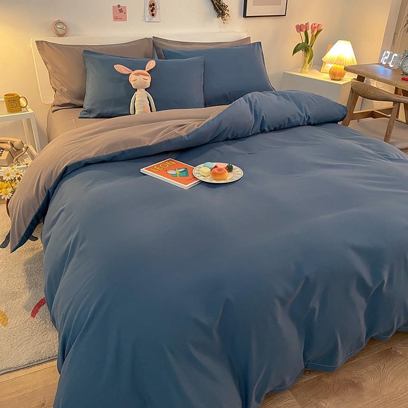 

Однотонный фланелевый постельный комплект: Простыня, Пододеяльник, Наволочка - Реактивная печать, Набор из трех предметов 150*200 Four-Piece Set