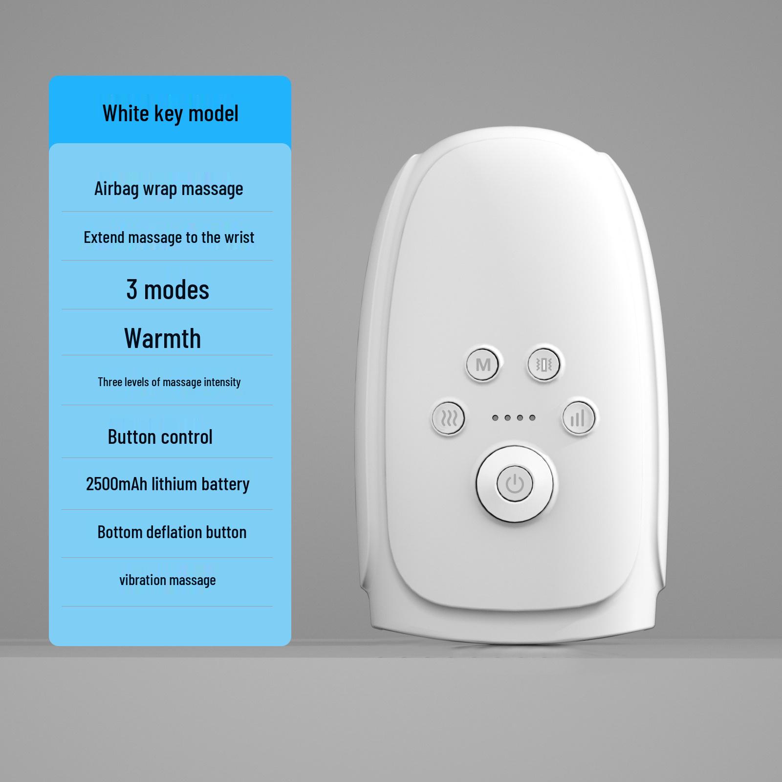 

Electric Hand Massager with Airbag, Heat, Vibration, Acupressure, and Kneading for Palm Relief