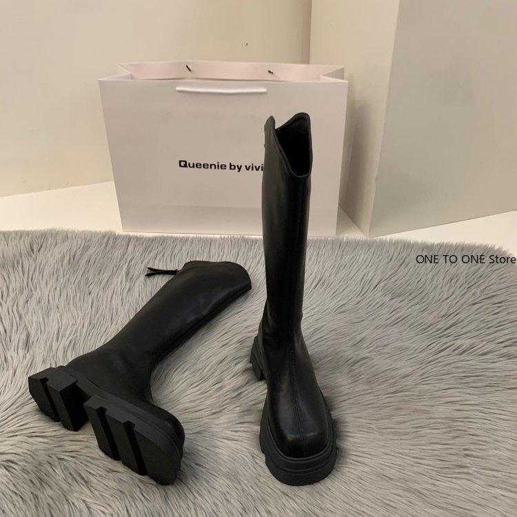 Женские сапоги на высоком каблуке с длинными трубами — фото 3