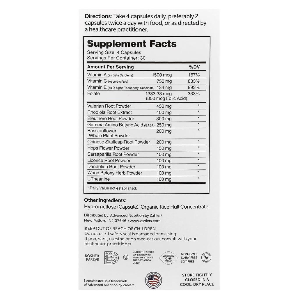 Stressmaster, Tension Relief Formula, 120 Capsules