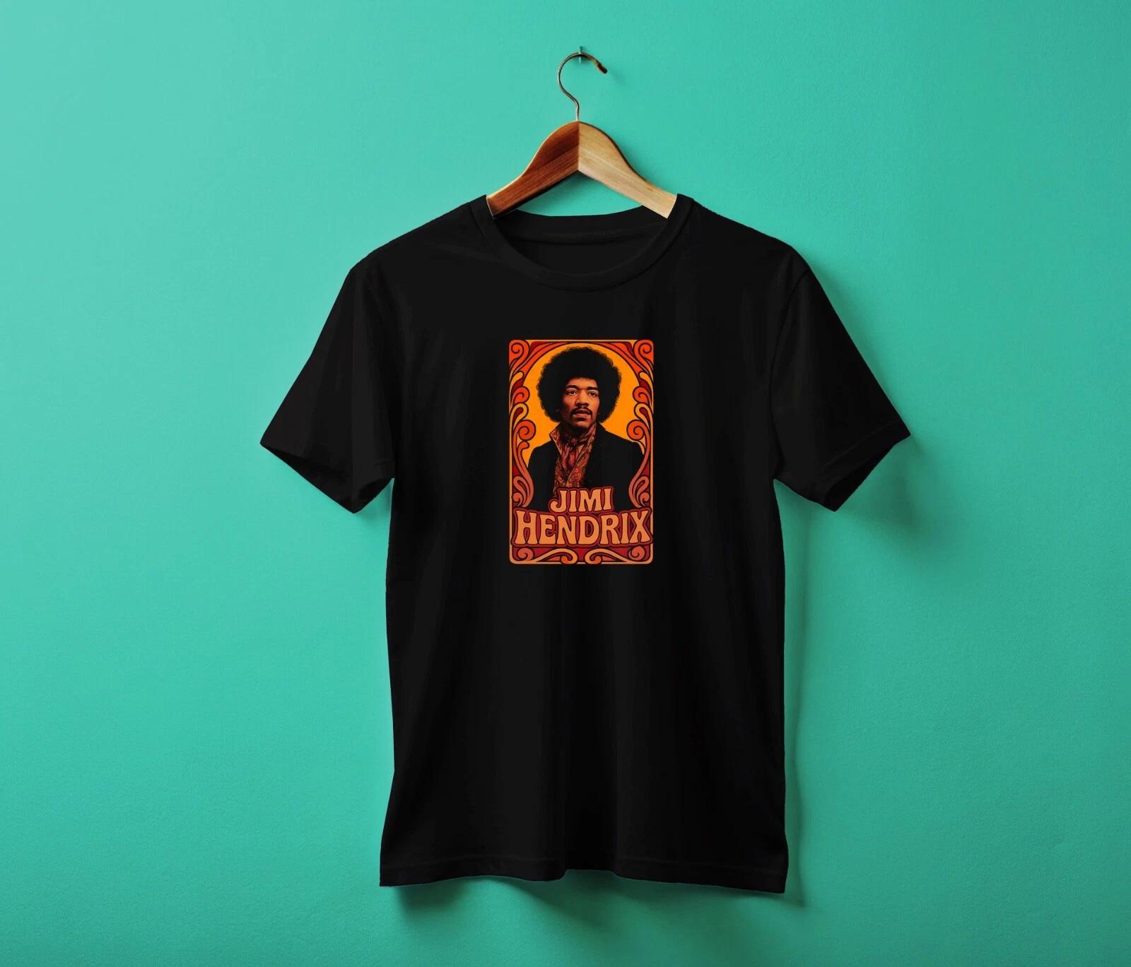 Men s and Women s T-shirts Jimi Hendrix Custom t-shirt BLACK S