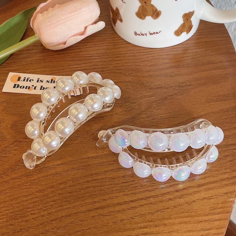 

Аксессуары для волос Прозрачная заколка для волос с жемчугом Держатель для волос в корейском стиле Заколка-краб с жемчугом