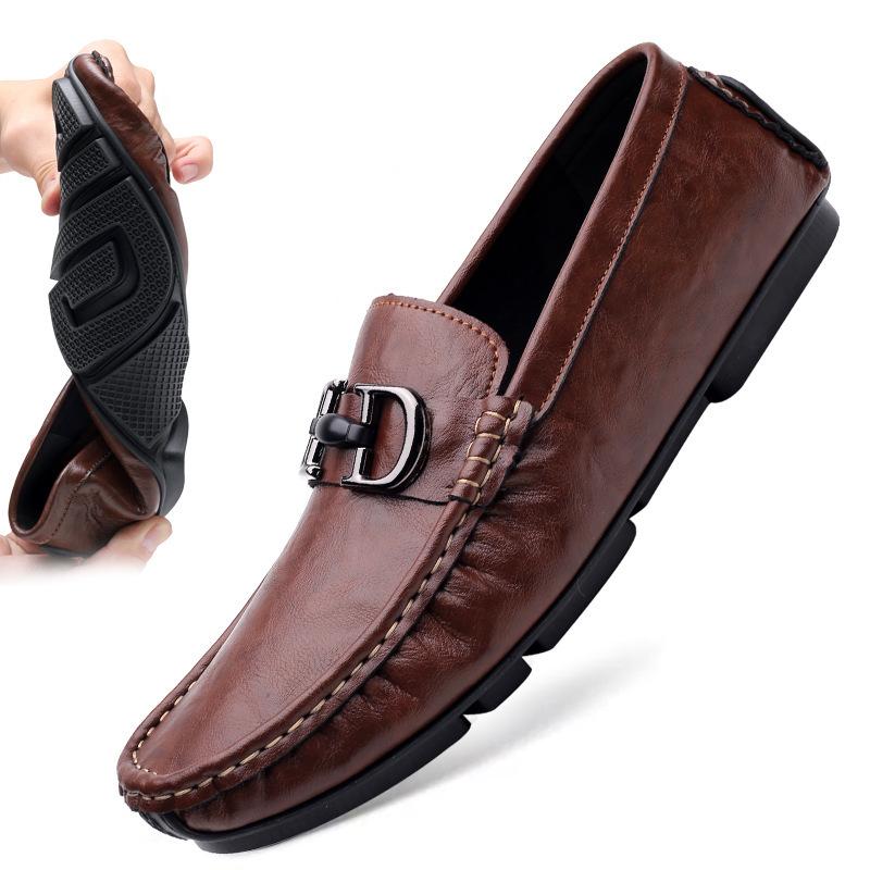 Doudou shoes men's soft sole men's casual British versatile personality green driving lazy