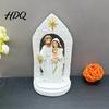 Holy Family Christmas Decor Religious Figurine Resin Sculpture of Mary Joseph & Tabletop Figurine Baby Jesus Hand-Painted Christian for Home,
