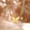 Edelstahl Schmetterling Anhänger Schlüsselbein Kette Elegantes Temperament Personalisierte Halskette Für Frauen Schmuck Kreative Geschenke