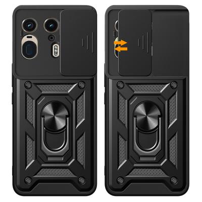 For Motorola Moto X50 Ultra 5G/Edge 50 Ultra 5G Case with Slide Camera Lid PC+TPU Kickstand Phone Cover