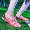Brand Fashion Pink Men's Football Sneakers Unisex Artificial Turf Soccer Boots Men Breathable Futsal Training Shoes Big Size 46