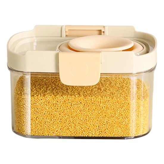 

Герметичная банка для хранения, органайзер для хлопьев, не содержит БФА, большая вместимость, прозрачный дизайн, банка для хранения сухих продуктов, муки, сахара S