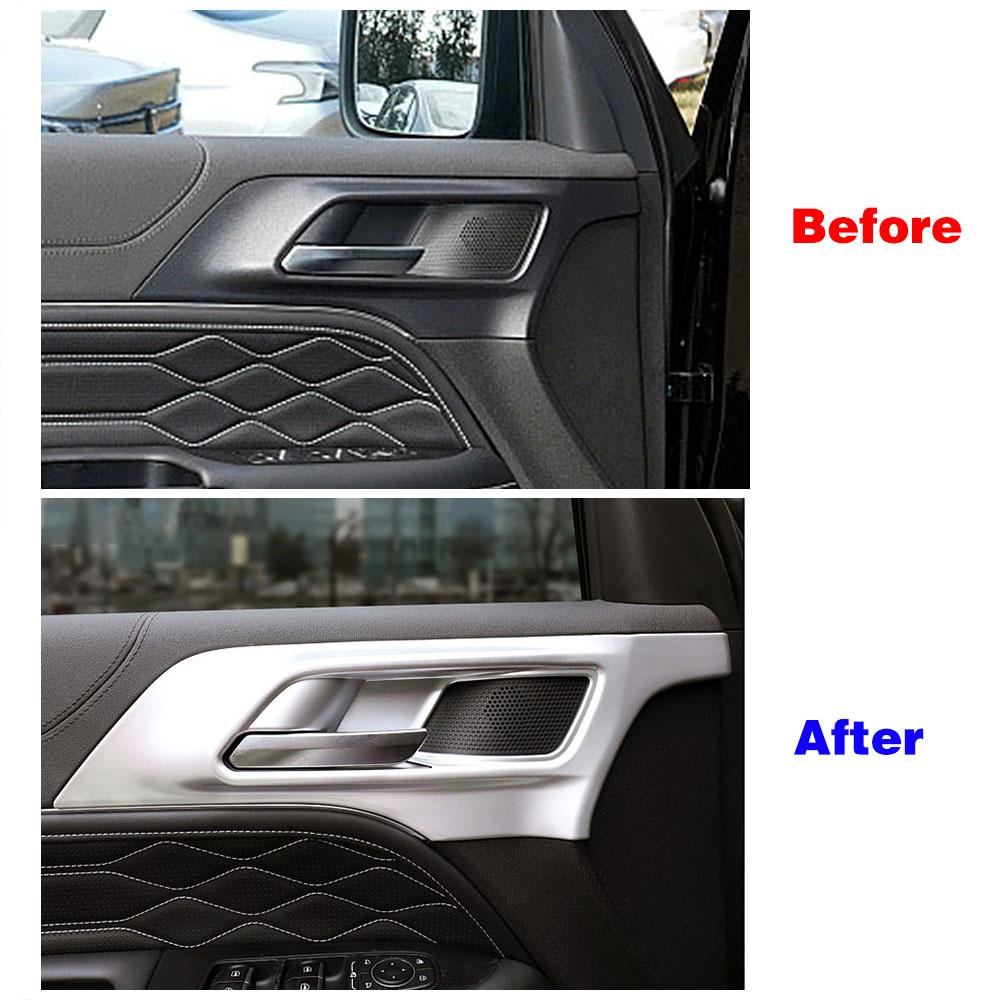 For GWM Tank 300 2024 2024 RHD LHD Inner Door Handle Frame Cover Trim Interior Accessories Black Carbon Decor Refit Sticker