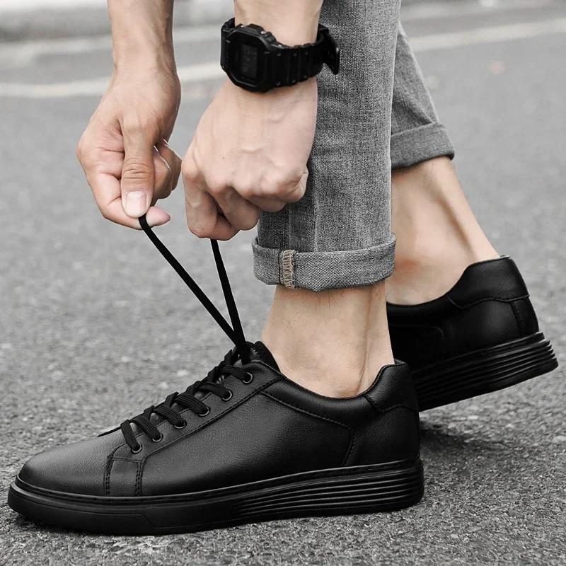 Fashion Luxury Brand Cow Leather Platform Shoes for Men 2025 New Designer Fashion Casual Board Shoes Hollow Out Soft-soled Oxford Shoes