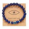 Fashion Frosted Bead Bracelet With Blue Eyed Design For Unisex Gift