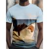 Men's 3D Print T-Shirt with 3D Design, Round Neck, Short Sleeve, Loose Fit, Plus Size, Summer Men's Wear