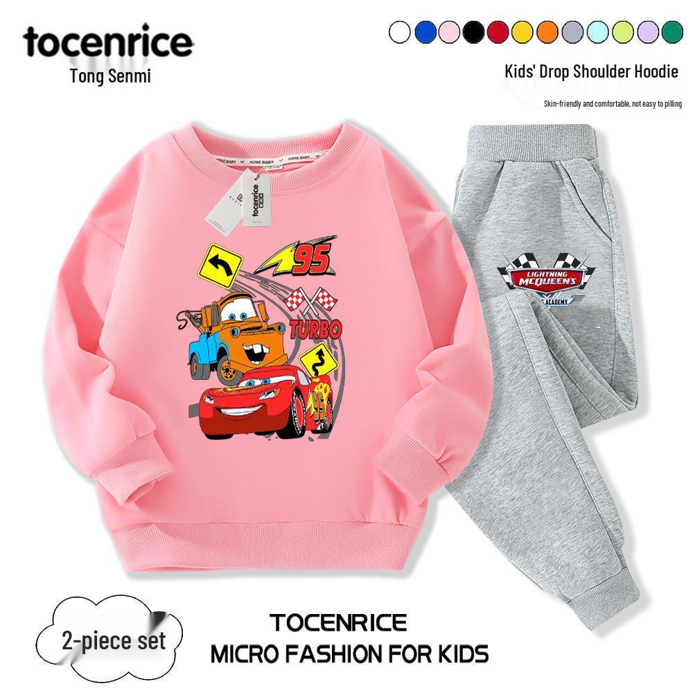 2024 Lightning McQueen Boys' Fall Hoodie Set – Cool & Stylish Children's Clothing for Spring & Autumn