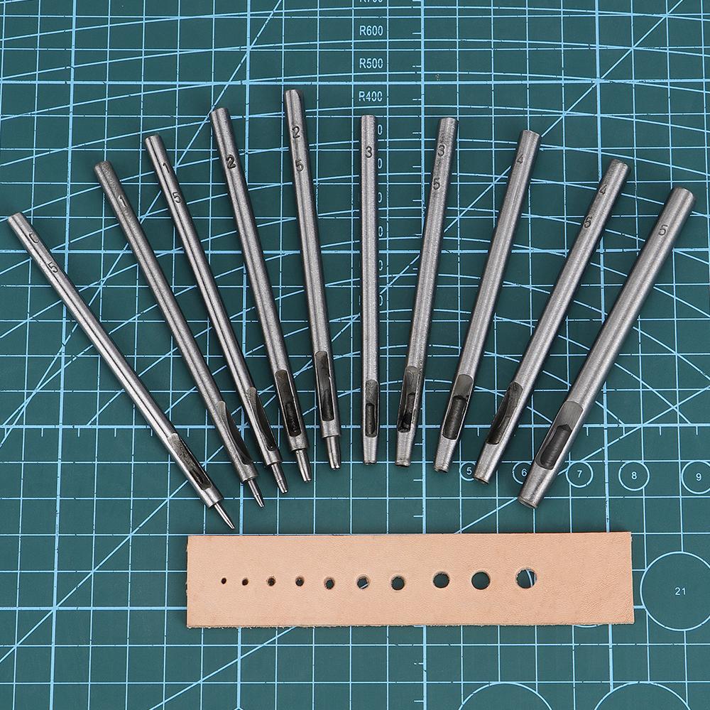 10pc/set of Faux Leather Round Punching Set, DIY Leatherworking Belt Punching /Shoulder Strap Round Hole /Shoe Hole Opener Tool
