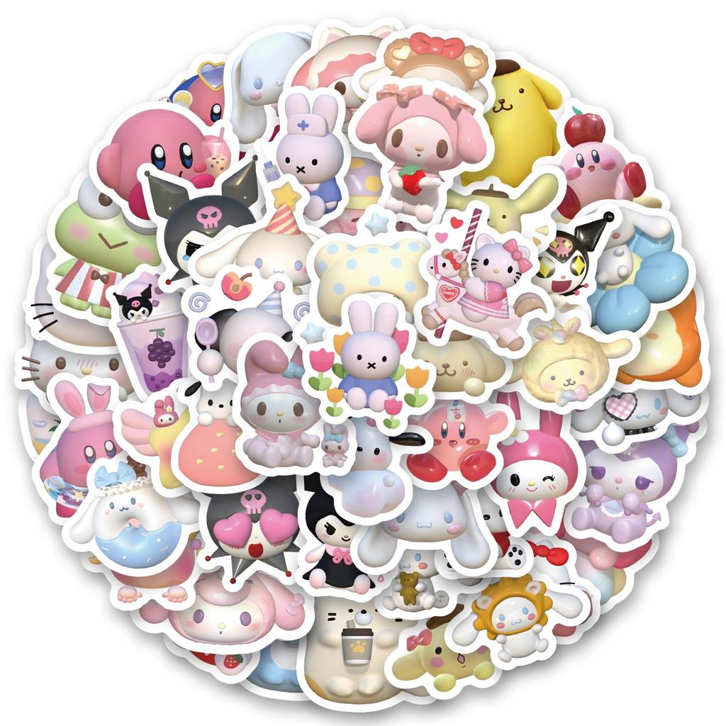 60 Cute Sanrio Cartoon Stickers: Journal, DIY, Phone & Laptop Decals