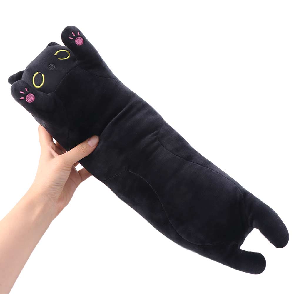 Nap Sleeping Stuffed Animal Long Cat Pillow Sleeping Pillow Home Decor Black Cat Plush 44cm Kawaii Stuffed Cat Dolls Hug Cushion