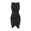 Women's V Neck Sleeveless Cocktail Dresses Ruched Bodycon Dresses