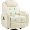 Recliner with Massage Function, Reclining Backrest, Swivel, Up To 150 Kg, Faux Leather, Cream White