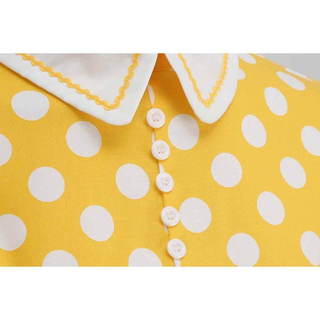 Vintage Polka Dot Printed Dresses for Women Summer Elegant Swing Rockabilly Party A Line Dress Ladies Midi Vestidos