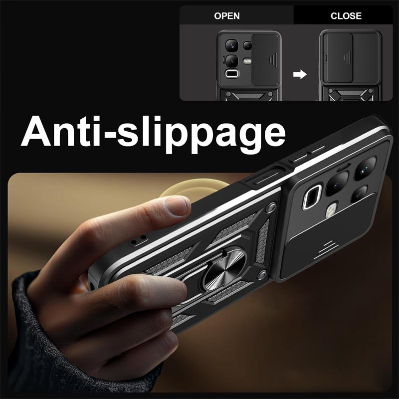 Armor Case For Infinix Note 50 Pro 4G Note 50 Pro+ 50x 5G Cover Lens Protection With Ring Magnetic Holder Coque Fundas Capa