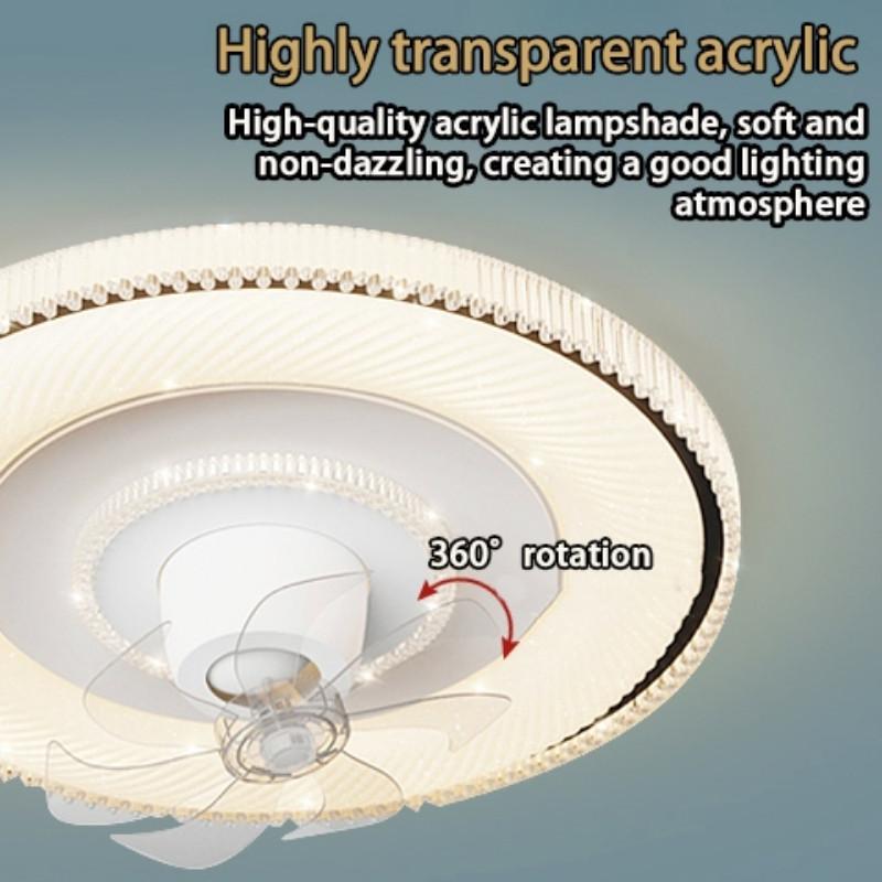 Invertorové LED osvětlení stropního ventilátoru Jídelna Elektrická lampa ventilátoru otočná o 360° Měděný motor pro domácnost Světlo stropního ventilátoru