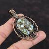 Tree Of Life Copper Larimar Pendant Copper Wire Wrapped Jewelry Handmade Pendant High Quality Gemstone Jewelry Copper Wire Wrapped Pendants