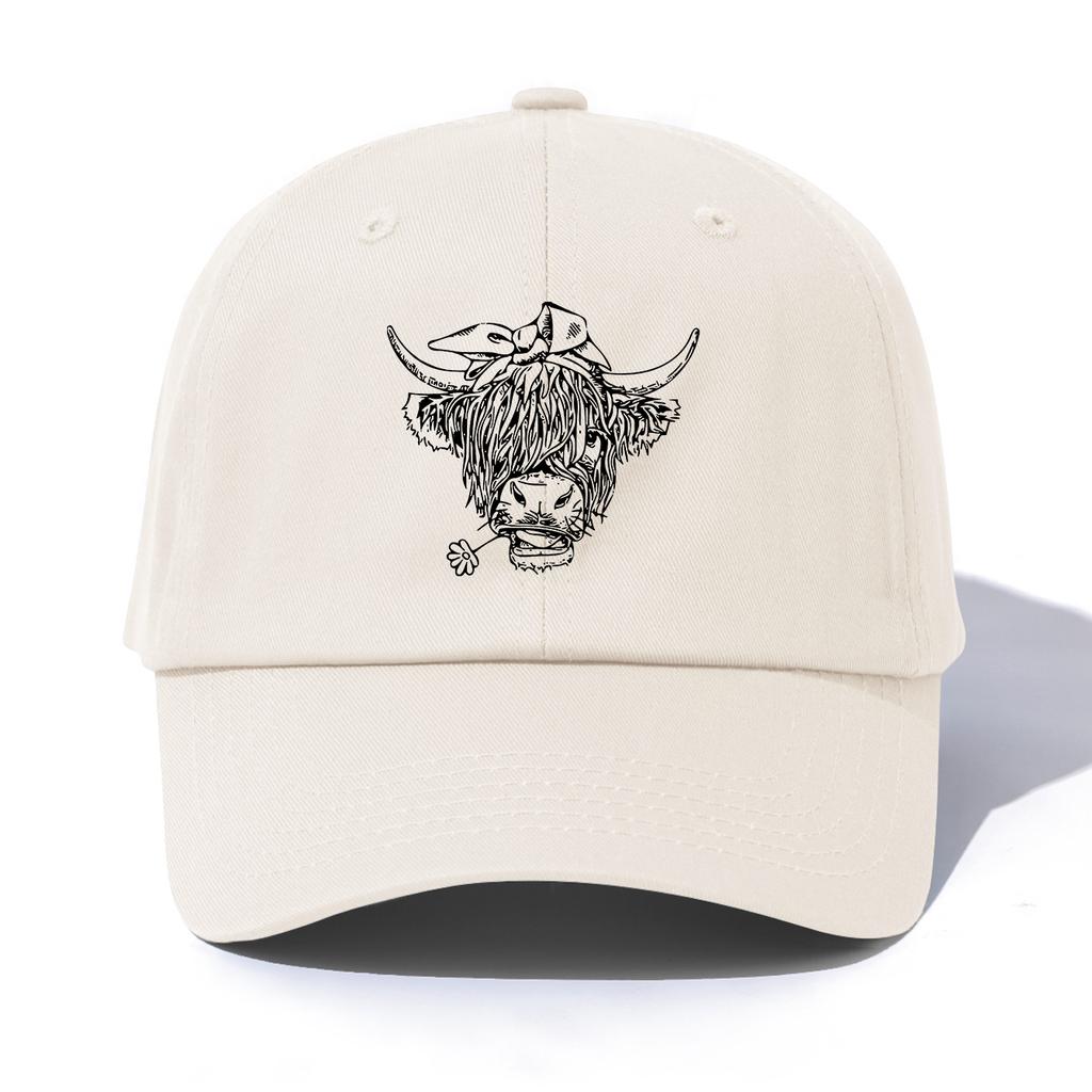 1pc COW Print Baseball Cap for Adults,Minimalist Retro Style Casual Soft Adjustable Dad Hat,Perfect As Gift