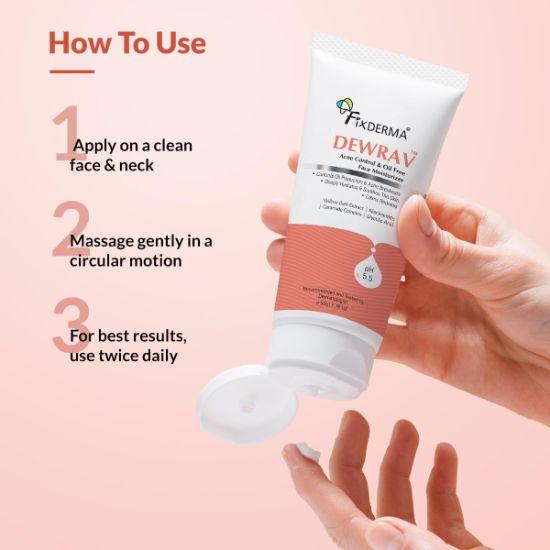 Fixderma Durave Cremă Hidratantă Control Acnee și Fără Ulei pentru Față cu Acid Glicolic | Hidratant cu Niacinamidă | Hidratant pentru Față pentru Femei și Bărbați - 10g