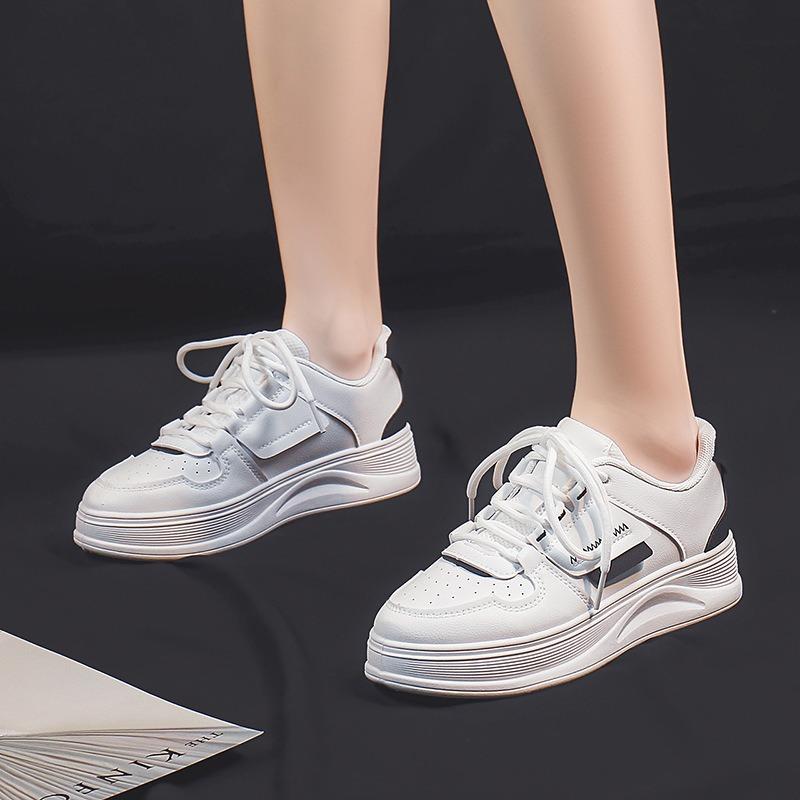 In little white shoes women's sports color matching breathable board shoes students new women's shoes heightening shoes travel shoes 2