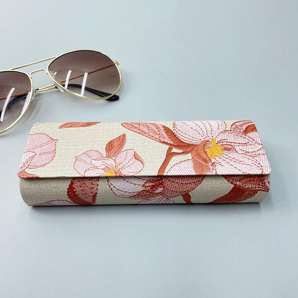 Flower Printed PU Sunglasses Box PU Leather Eyeglasses Holder Simple Printing Glasses Case  Daily