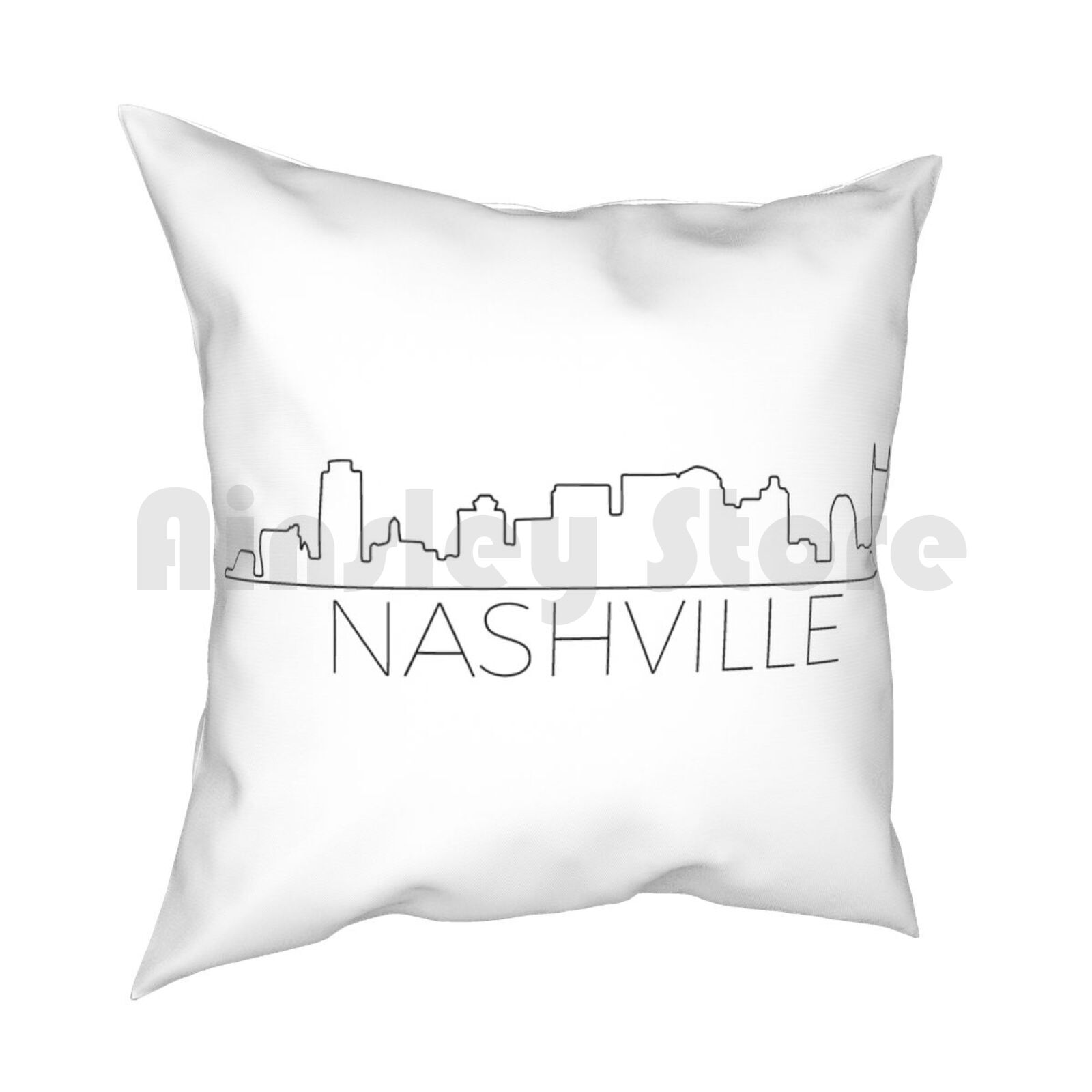 Nashville Skyline Pillow Case Printed Home Soft DIY Pillow Cover Nashville Tennessee Skyline City Silhouette Wanderlust 30x30cm 12x12in