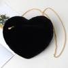 Niedliche Süße Liebesherzförmige Damen Umhängetaschen Mode Weich Plüsch Damen Ein-Schulter-Tasche Bequem Flauschig Einfarbig Kette Damen Handtaschen