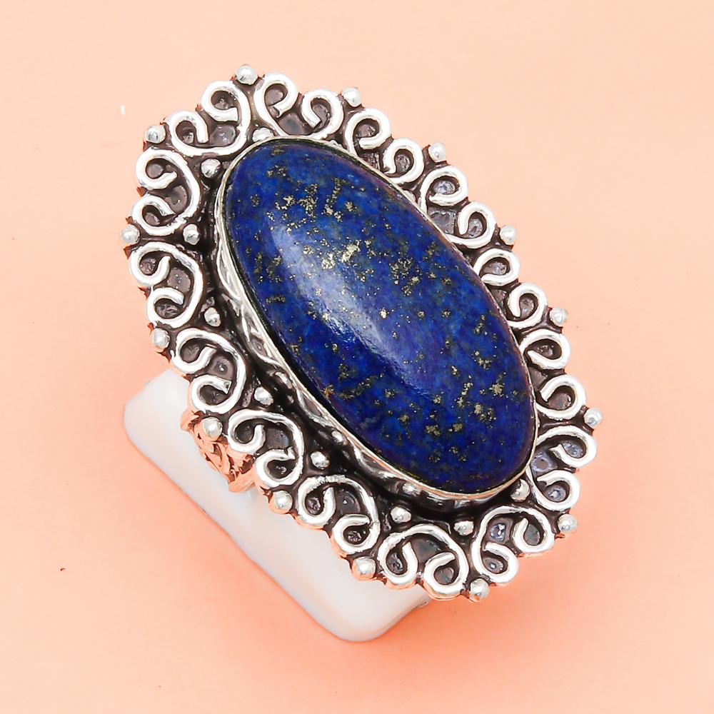 Lazuli Lapis Gemstone Handmade Silver Jewelry  "7.5"