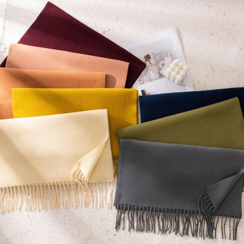 Winter Cashmere Scarf Shawl 2in1 Men Women Solid Color Warm Fashion Versatile High-end