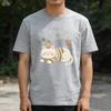Adult and Childrens Cute Pet Dopamine Healing Series Multiple Pure Cotton Tshirts Couples and Parentchild Birthday Surprise