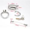 Caged Bird Stainless Steel Chastity Device with Guide Tube and Curved Ring A278-2
