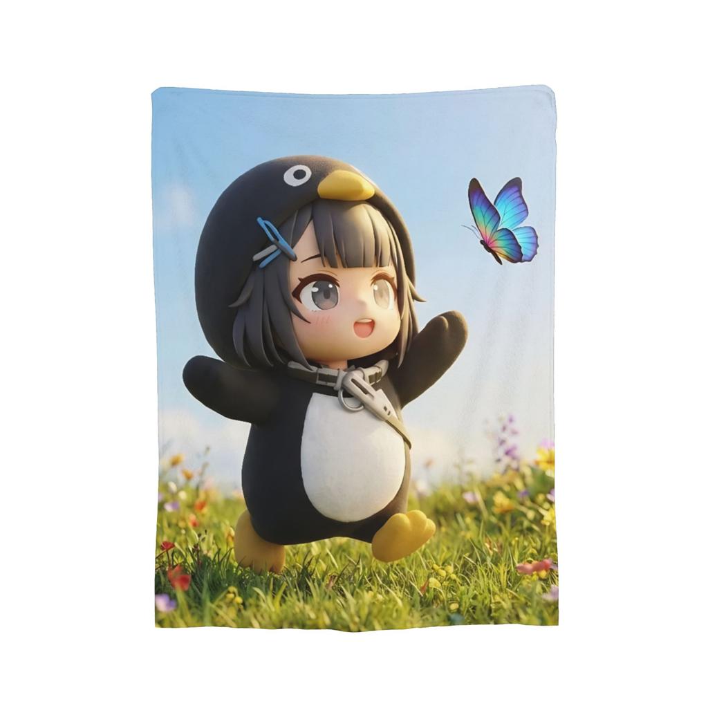 Gugu Gaga Penguin Blanket Cute Flannel Throw Blankets Airplane Travel Portable Soft Warm Bedspread