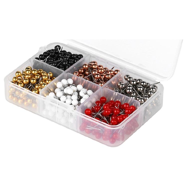 1800/510Pcs Beads Head Push Pins Multicolor Thumbtacks Cork Notice Board Pin for Bulletin Board Quilting Positioning Pin