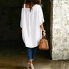 Women Casual One Shoulder Strap Top Loose Fit Layered Hem Blouse Lightweight Fabric Summer Wear