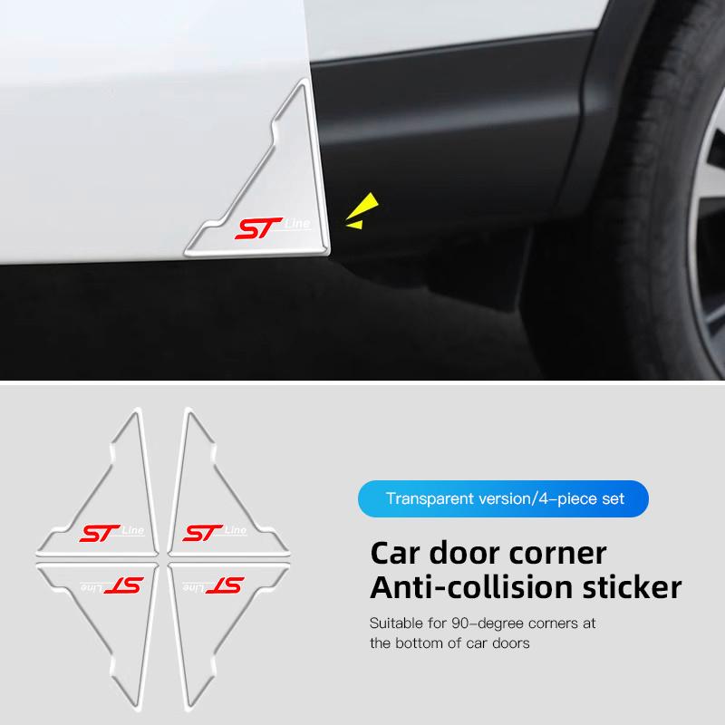Car Stickers Door Corner Anti-collision Silicone Protective Cover For Ford Focus Fiesta Mondeo Explorer MK2 Car Gadgets Keychain